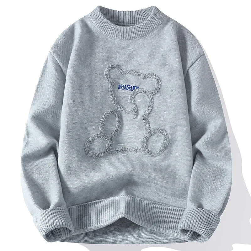 Tycoon Kartel™ Round Neck Bear Jacquard Sweater