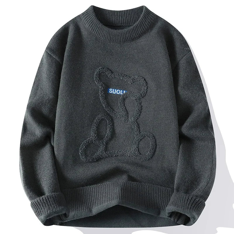 Tycoon Kartel™ Round Neck Bear Jacquard Sweater