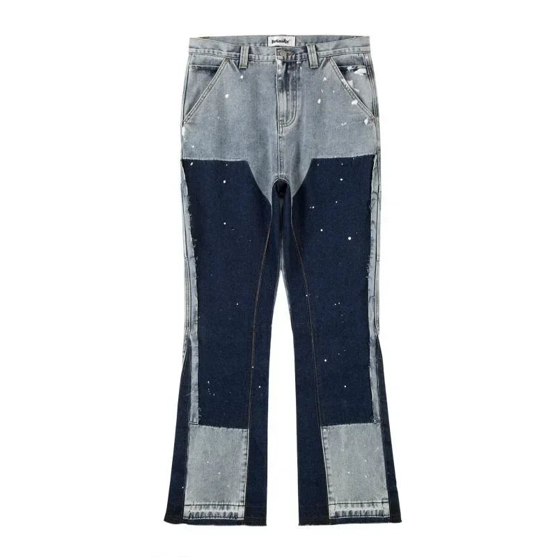 Tycoon Kartel splash-ink micro-flared jeans