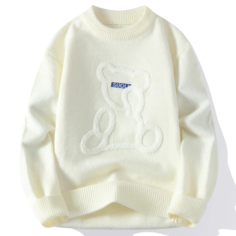 Tycoon Kartel™ Round Neck Bear Jacquard Sweater